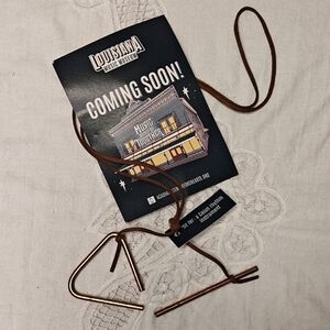 Mini Music Triangle and Striker on Leather Strap